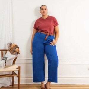 LOUP - Royal Blue TONI Cotton Wide Ankle Leg Pants - Women's XS